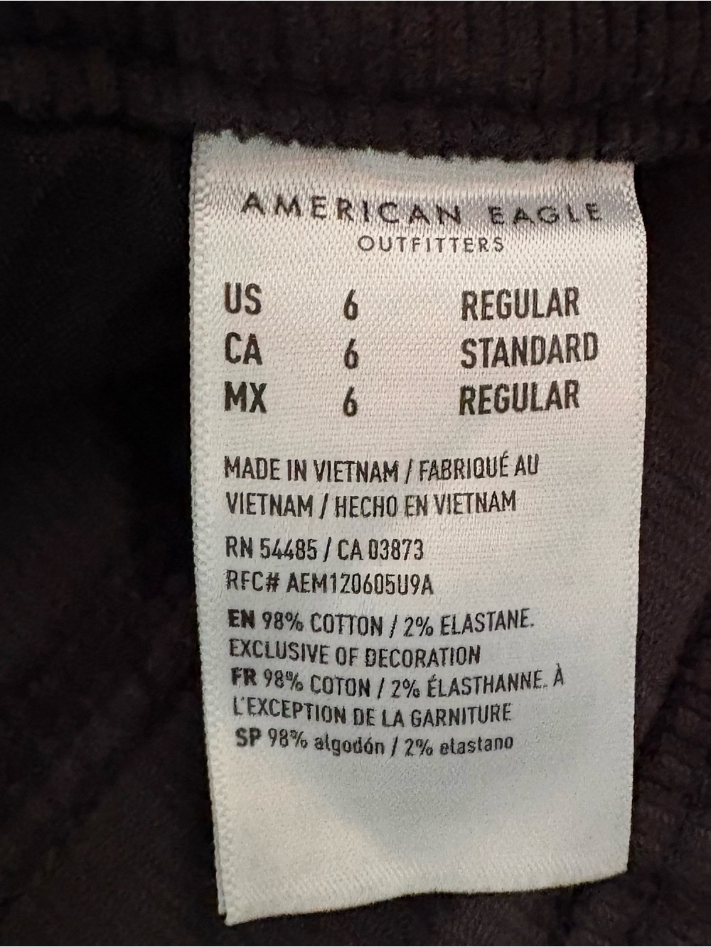 American Eagle Black Corduroy Flare Pants High Rise Size 6 Stretch Retro NWT - Picture 4 of 11